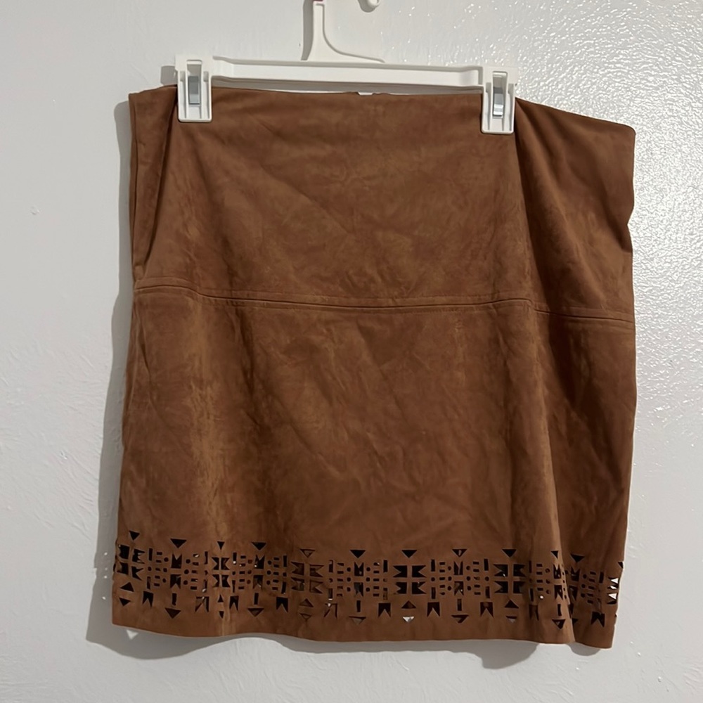 Brown suede skirt